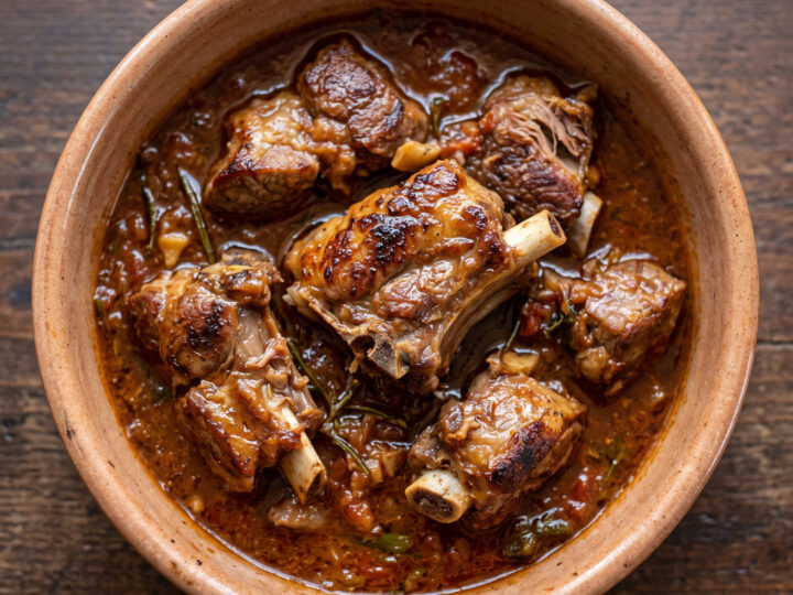 Agnello in potacchio aus den Marken