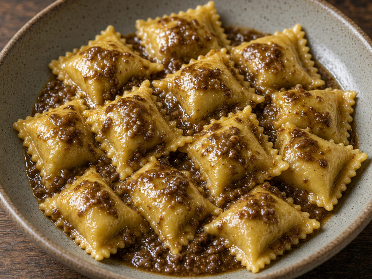 Agnolotti pavesi: Lombardische Teigtaschen mit Stufato