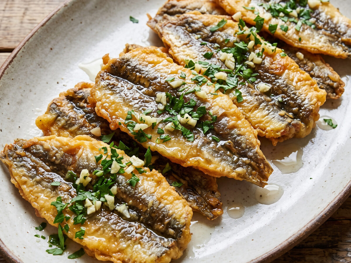 Alici sperone – Sardellen mit Essig, Knoblauch und Petersilie