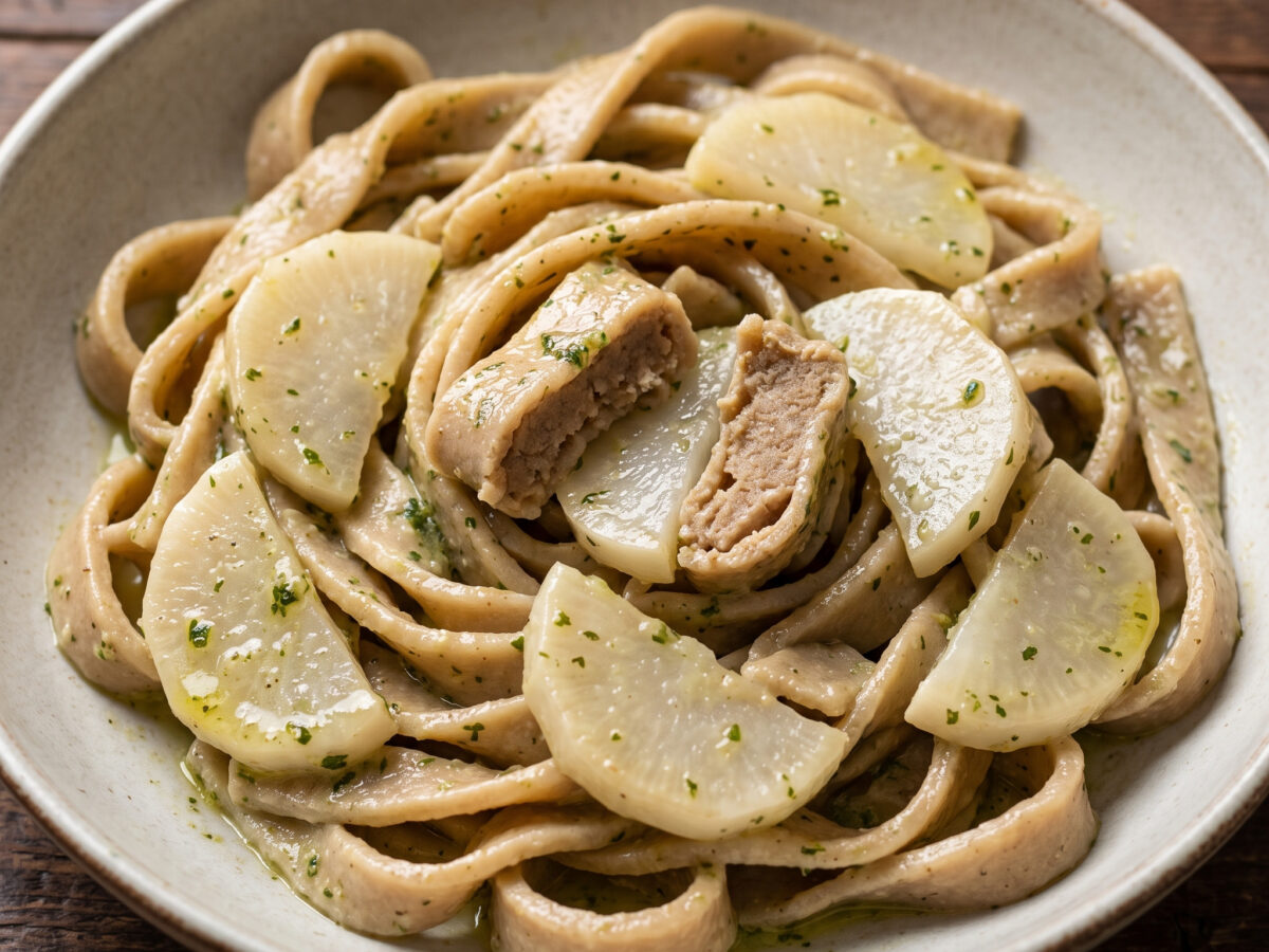 Battolli aus Ligurien mit Navoni und Pesto matto