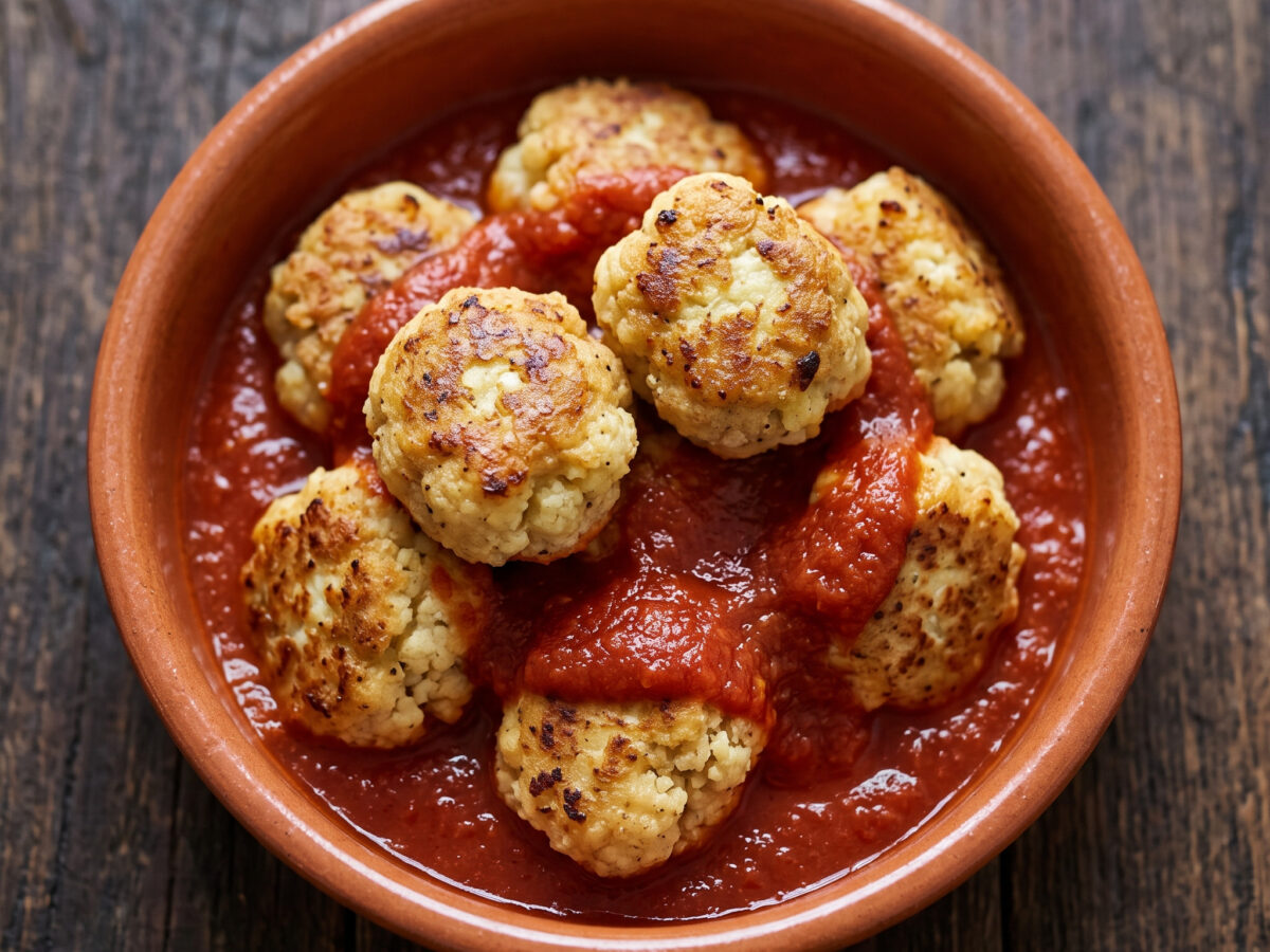 Blumenkohl-Polpette im sizilianischen Sugo