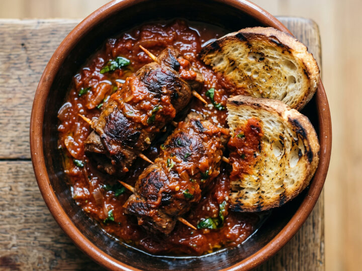 Braciole di cavallo al sugo – geschmorte Involtini aus Apulien