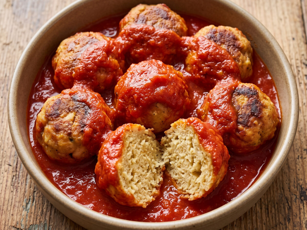 Brotklößchen im Tomatensugo