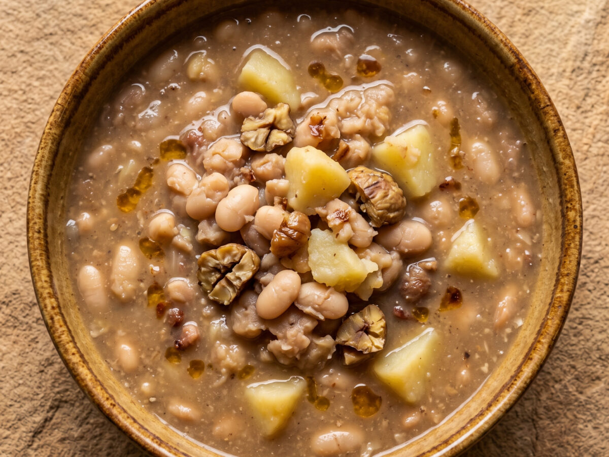 Buzéga aus der Romagna: Suppe mit Bohnen und Kastanien