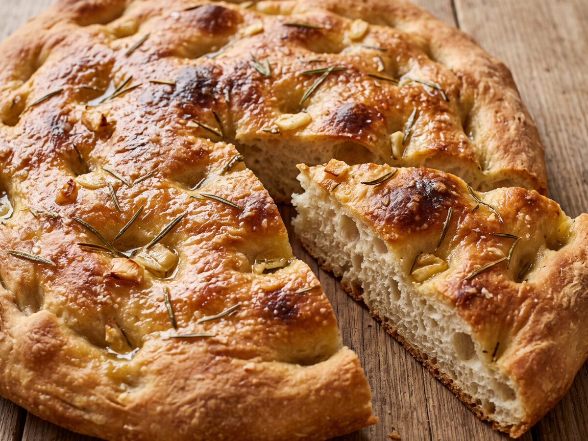 Knoblauch, Rosmarin und goldene Kruste