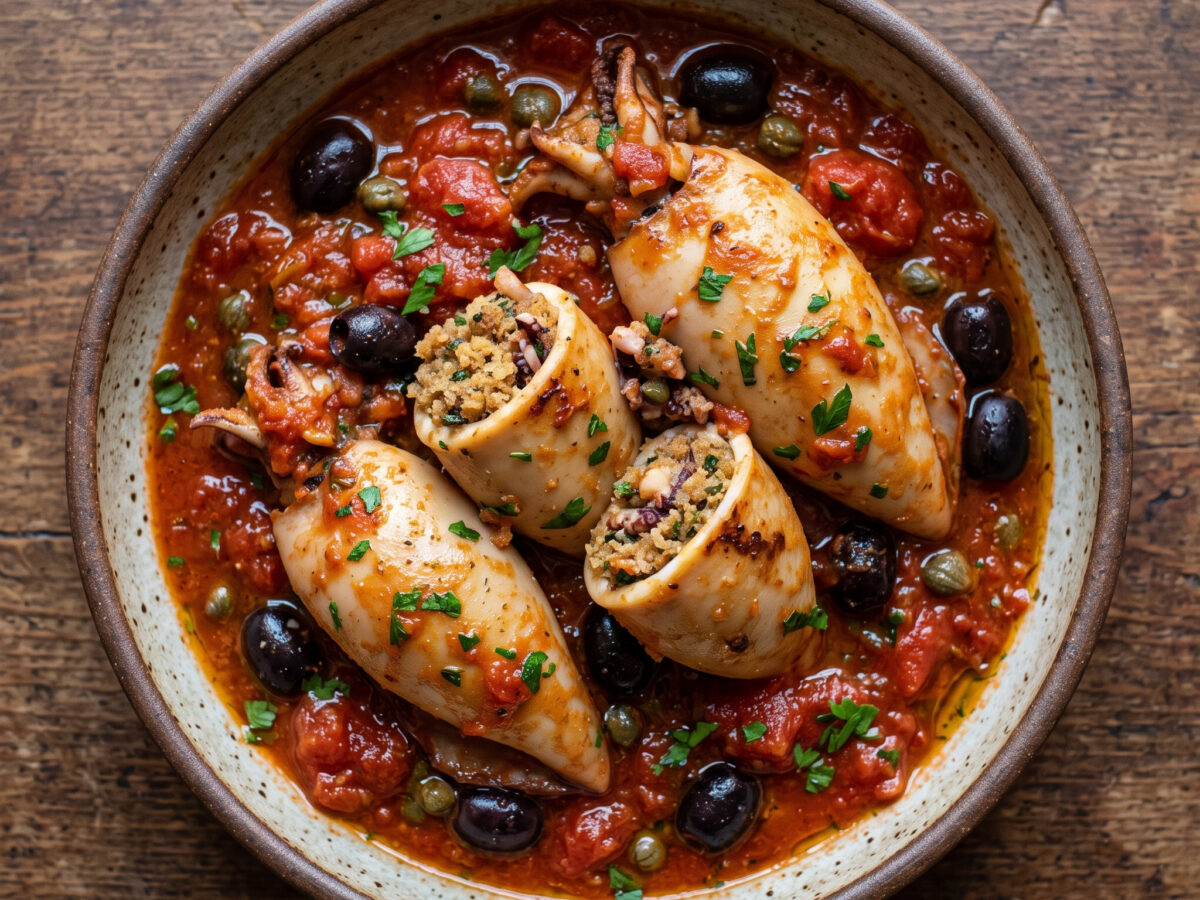 Calamari ripieni alla pescarese