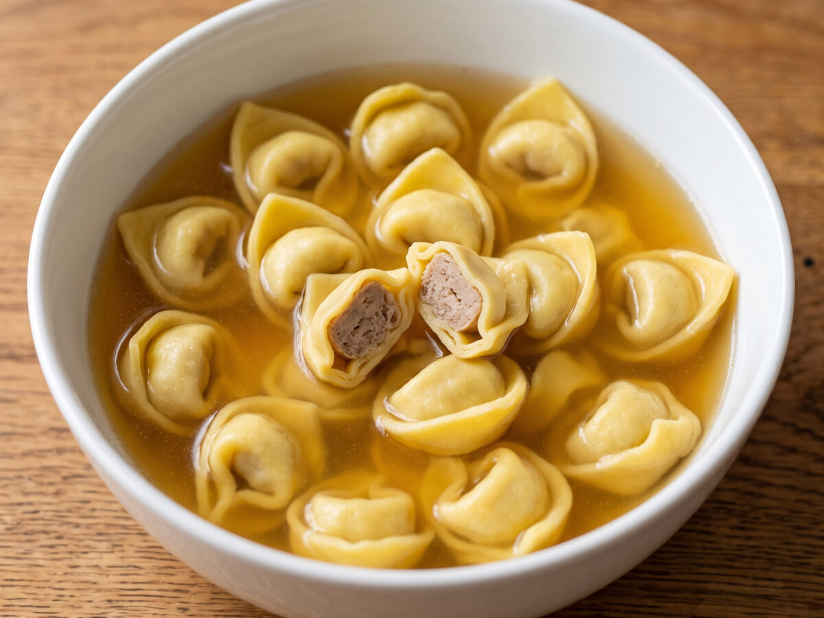 Cappelletti marchigiani in brodo