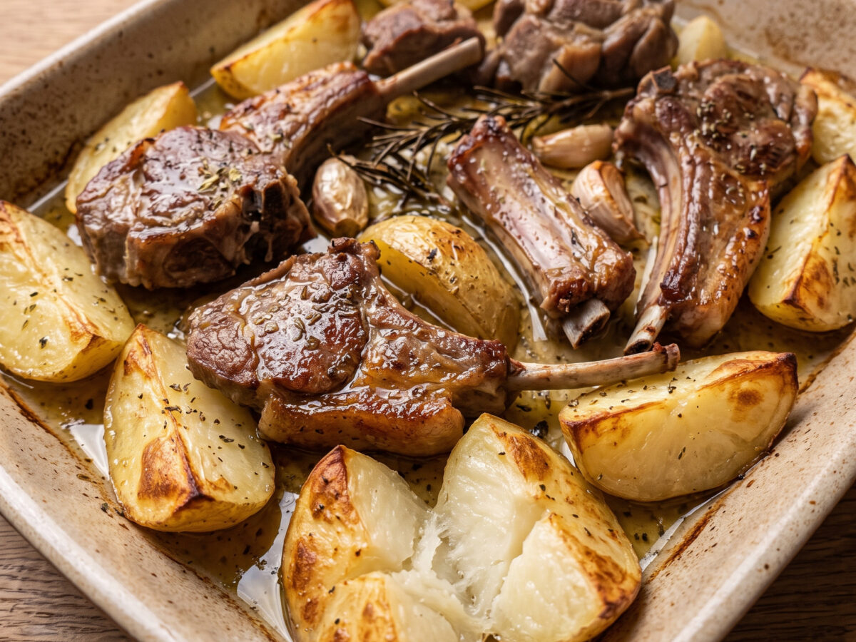 Capretto al forno con patate silane
