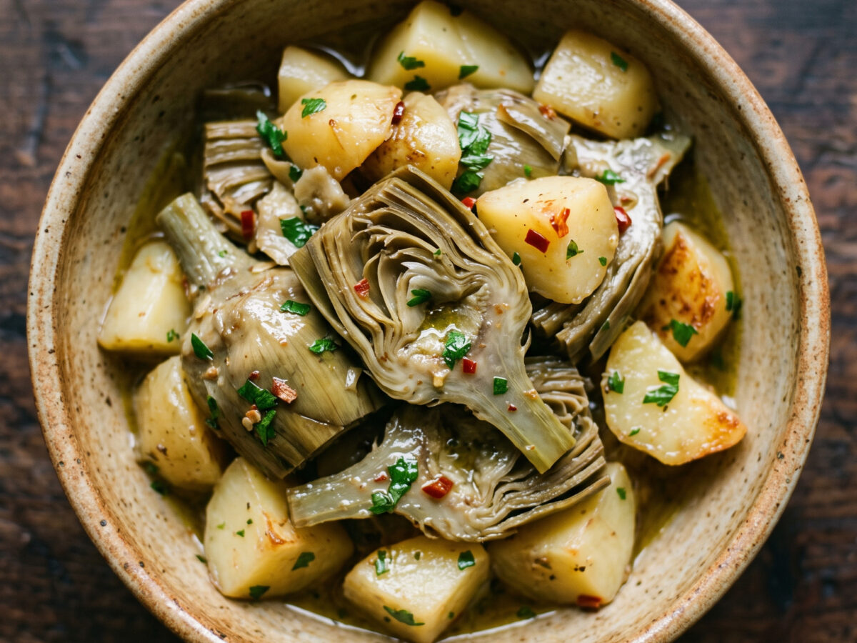 Carciofi alla sassarese – sardische Artischocken mit Kartoffeln