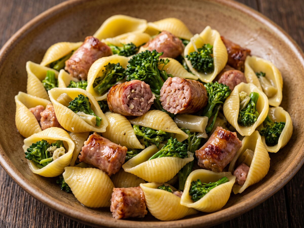 Conchiglie con broccoletti e Luganega