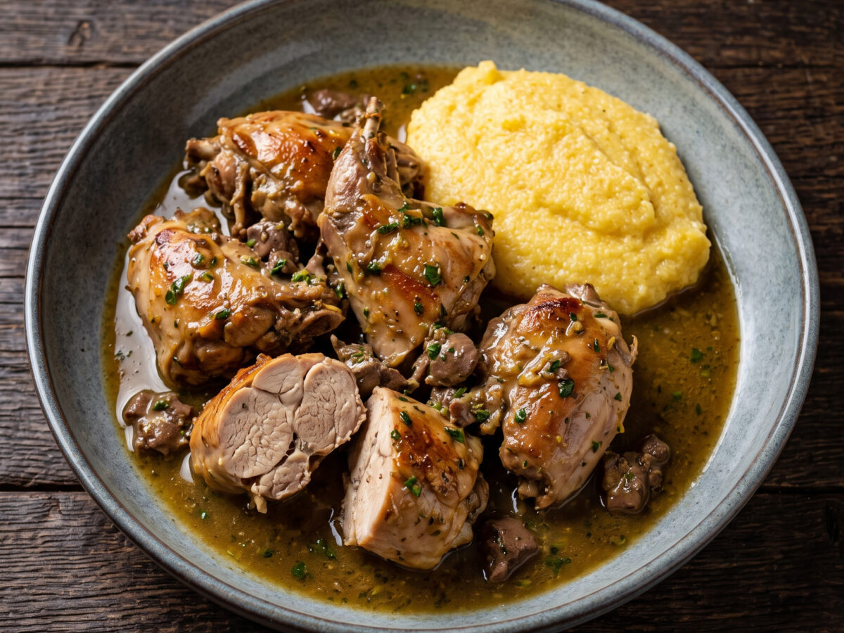 Coniglio alla bellunese: Kaninchen mit Zitronen-Kräuter-Sauce