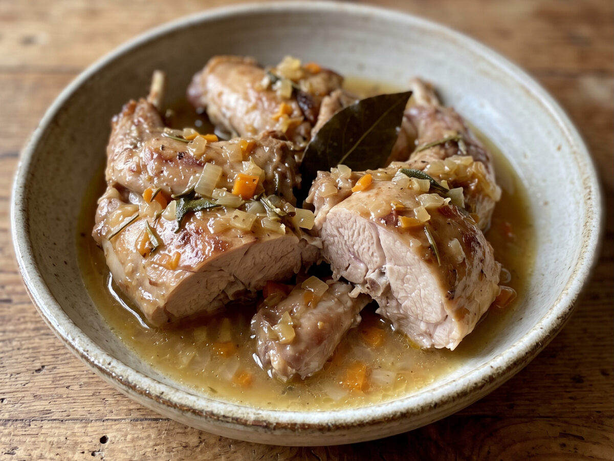 Coniglio all’Arneis aus dem Piemont