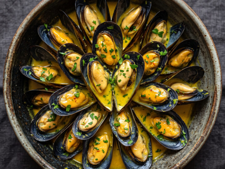 Cozze allo zafferano aus den Abruzzen