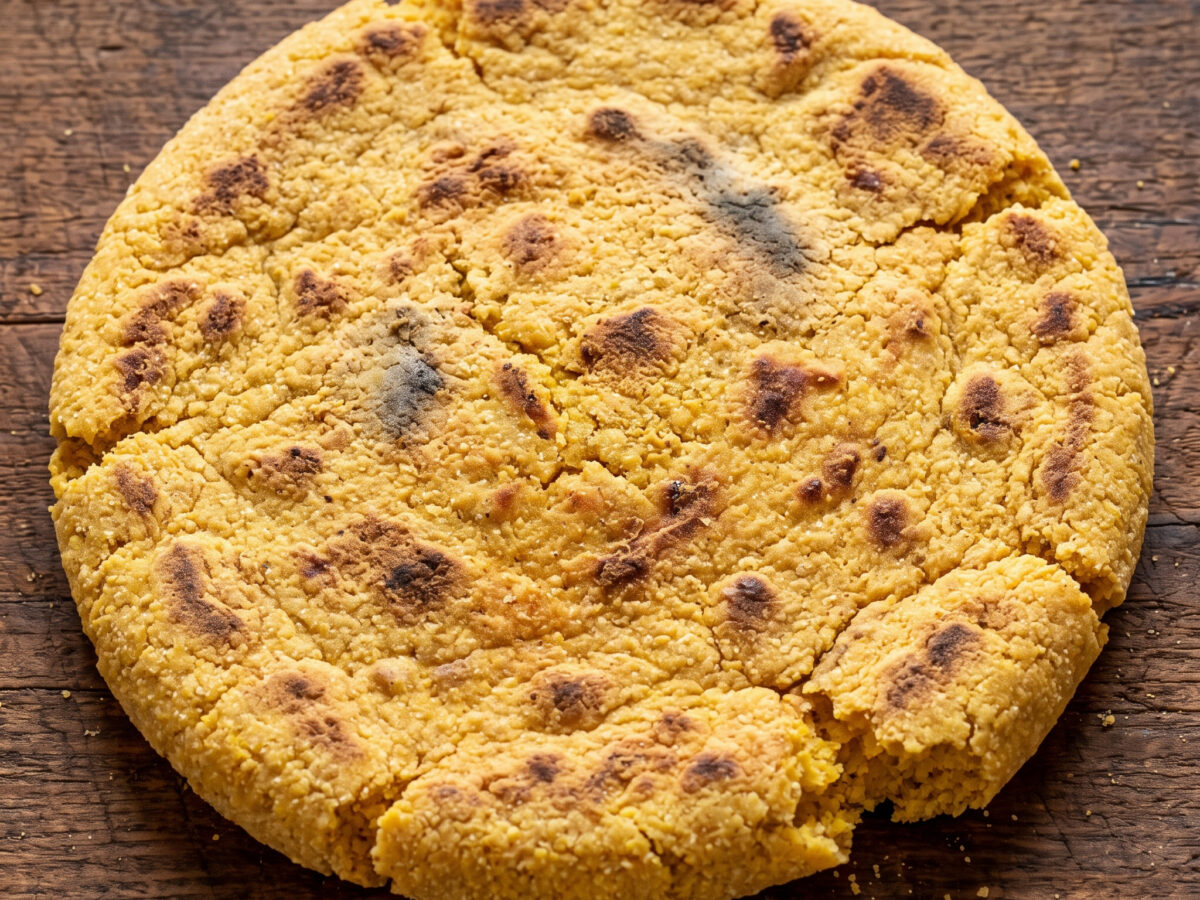 Crescia di granturco mit Kräutern und Kartoffeln