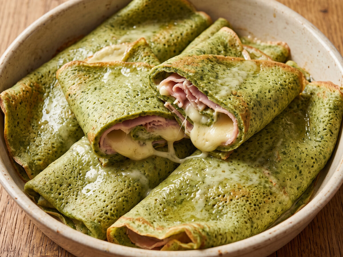 Crespelle aus der Lombardei mit Brennnesseln