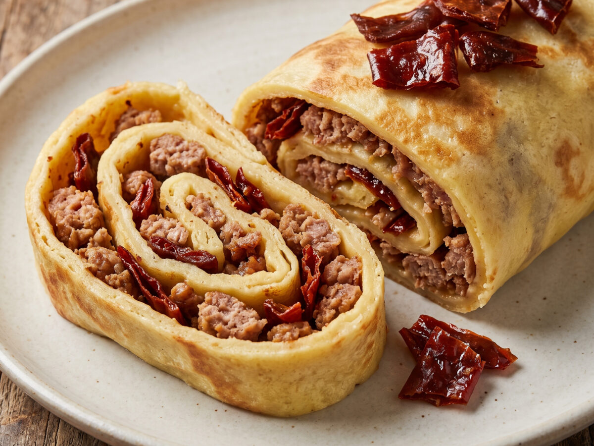 Crespelle mit Salsiccia und Peperoni cruschi