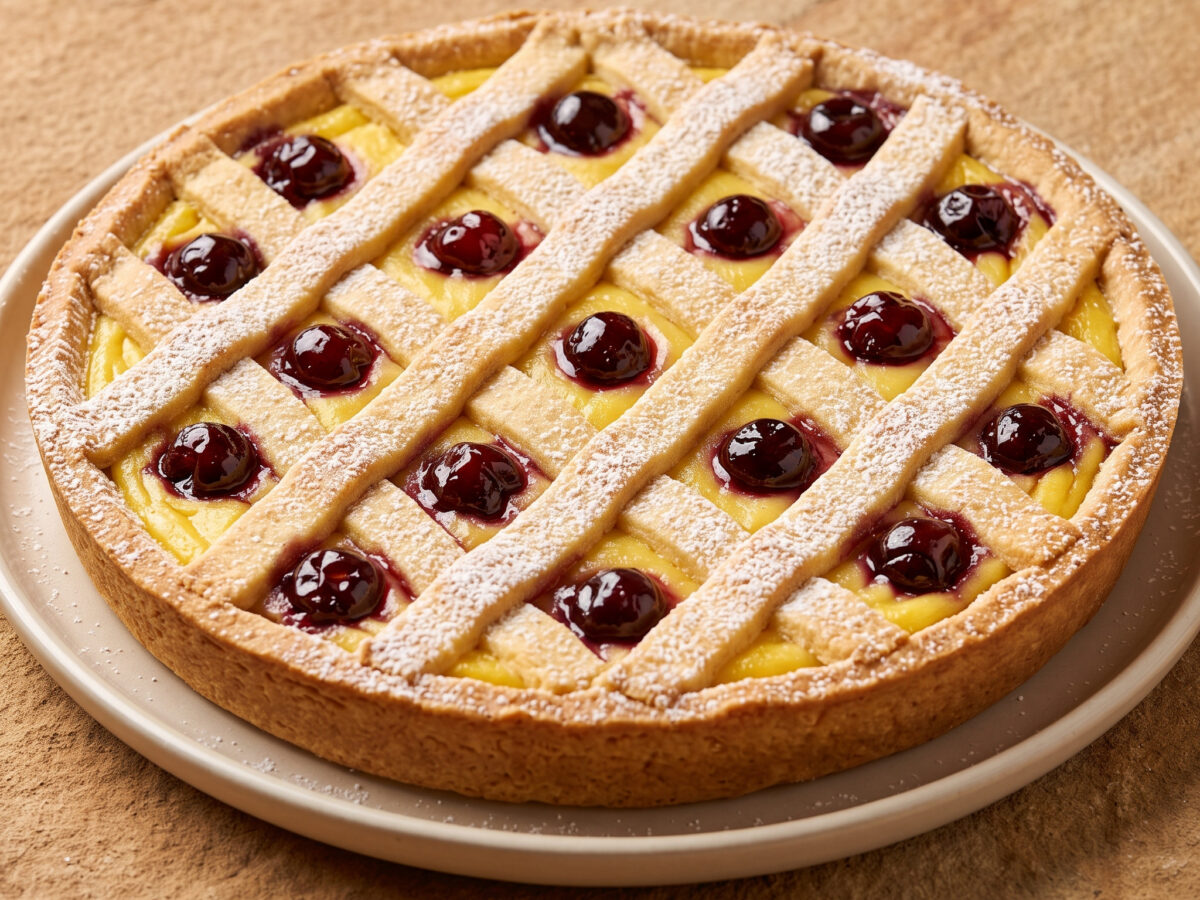 Crostata amalfitana mit Zitronencreme und Amarene
