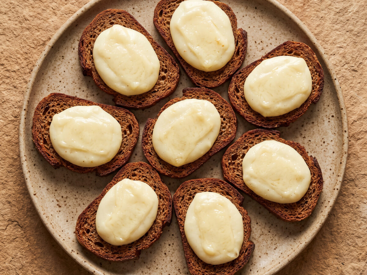 Crostini di segale mit Kartoffel-Fontina-Creme
