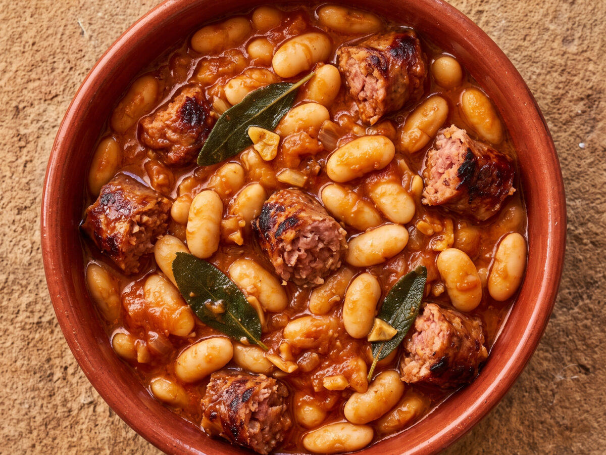 Fagioli all’uccelletto con Salsiccia: Toskanisches Bohnenragout