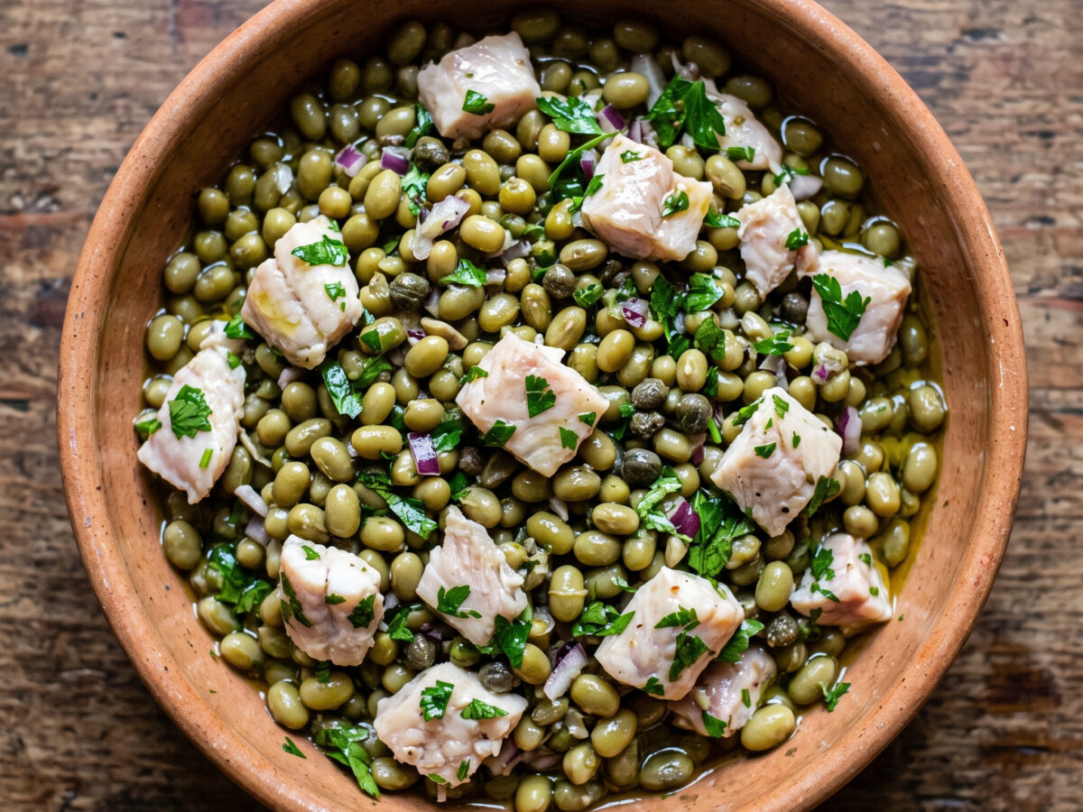 Fagiolina del Trasimeno mit Pesce Persico