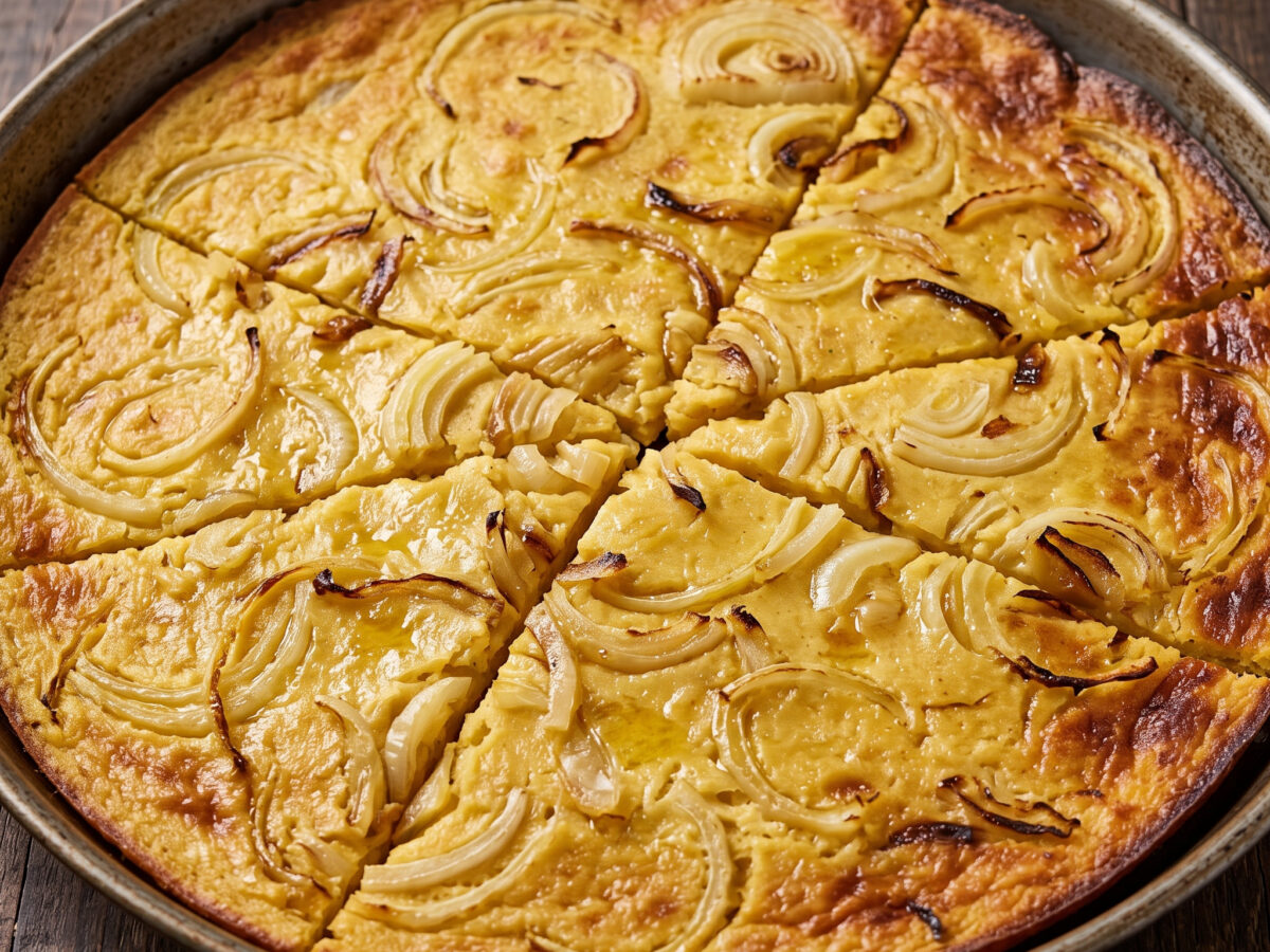 Fainè sassarese con cipolle