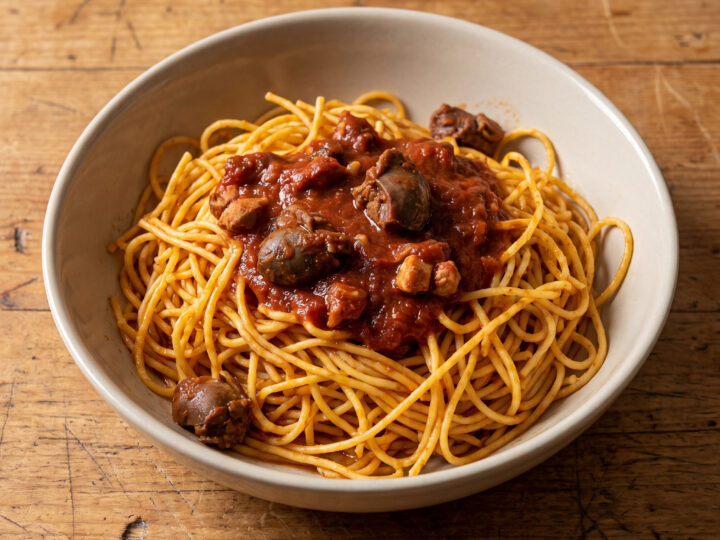 Fini fini al sugo di recaglie aus dem Latium