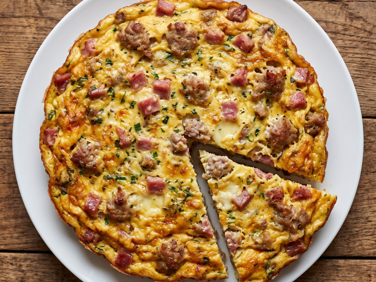 Eier, Käse und Salame cotto aus dem Piemont
