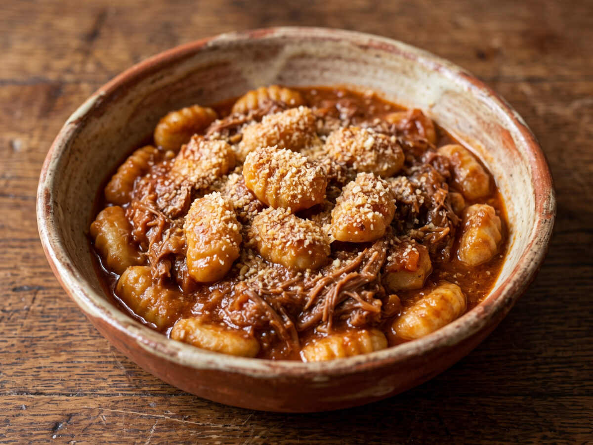 Gnocchi di patate al sugo di papera aus den Marken