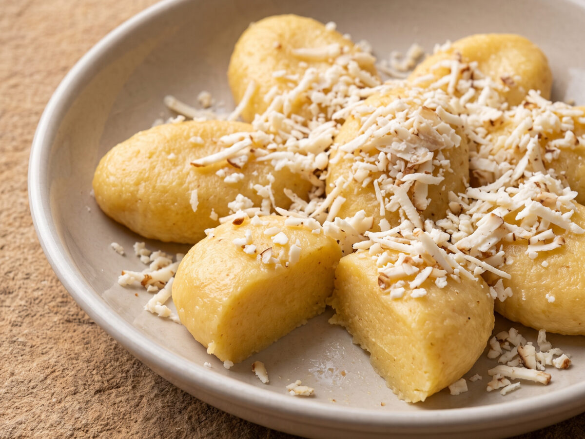 Gnocs di polente mit Ricotta affumicata