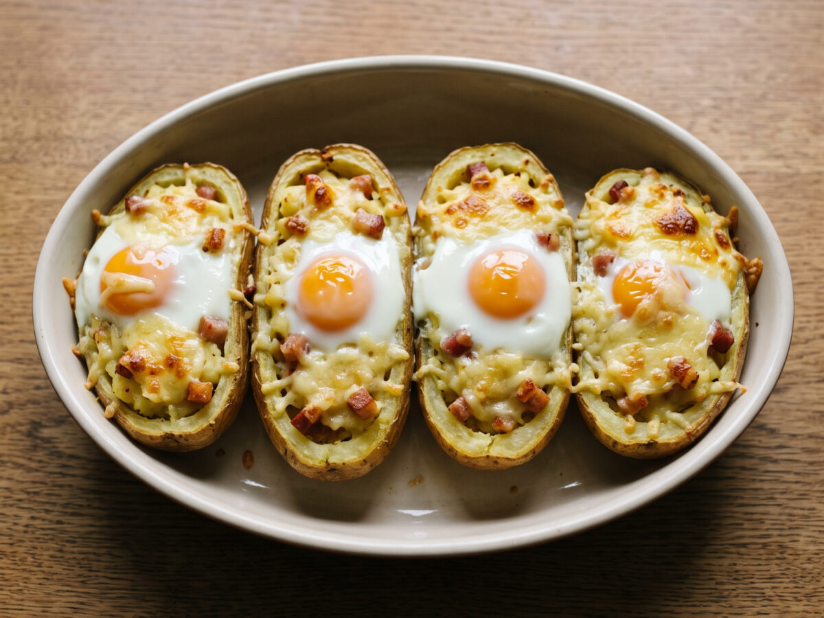 Goldbraune Kartoffelschalen mit herzhaftem Kern