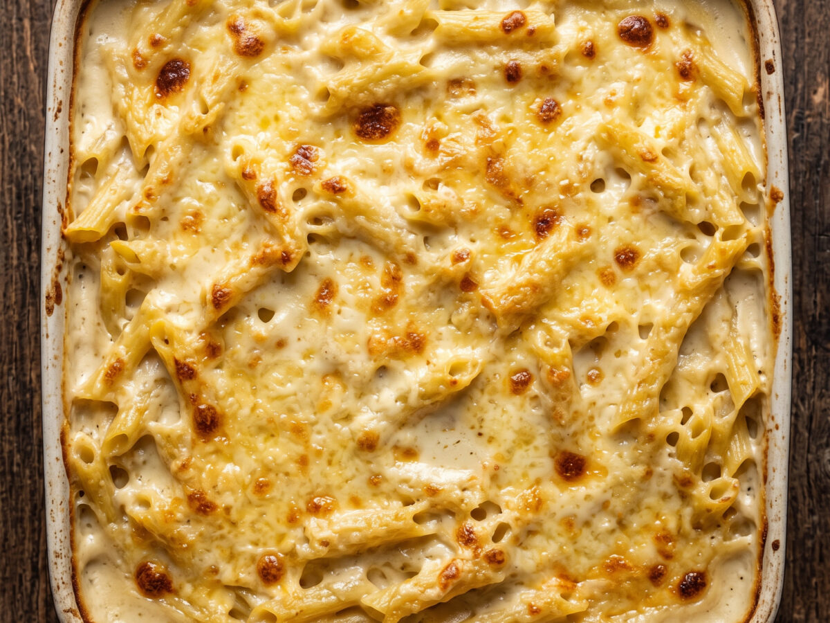 Goldbraune Maccheroni aus dem Ofen