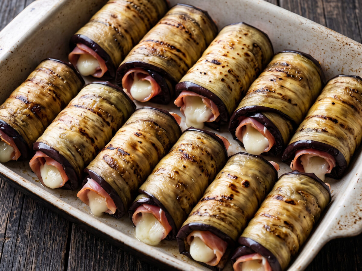 Involtini di melanzane aus Apulien