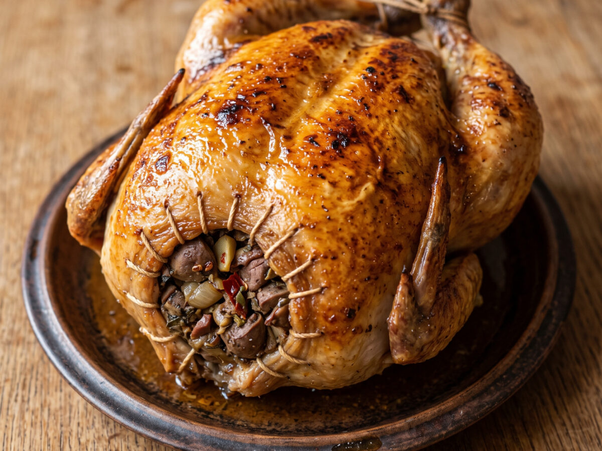 Kalabriens gefülltes Huhn: Lu pollu cusutu nculu