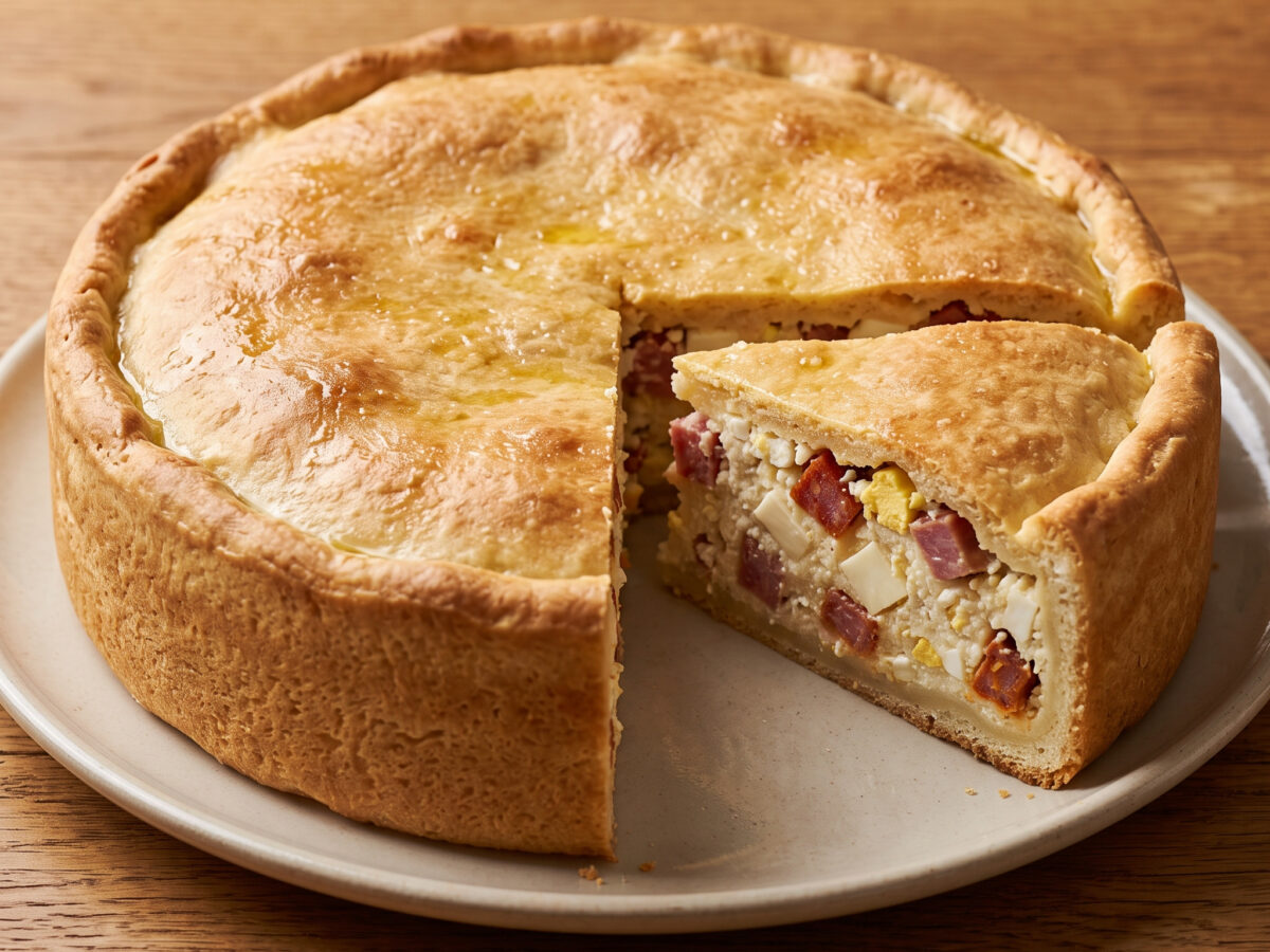 Kalabrische Pizza rustica mit herzhafter Füllung