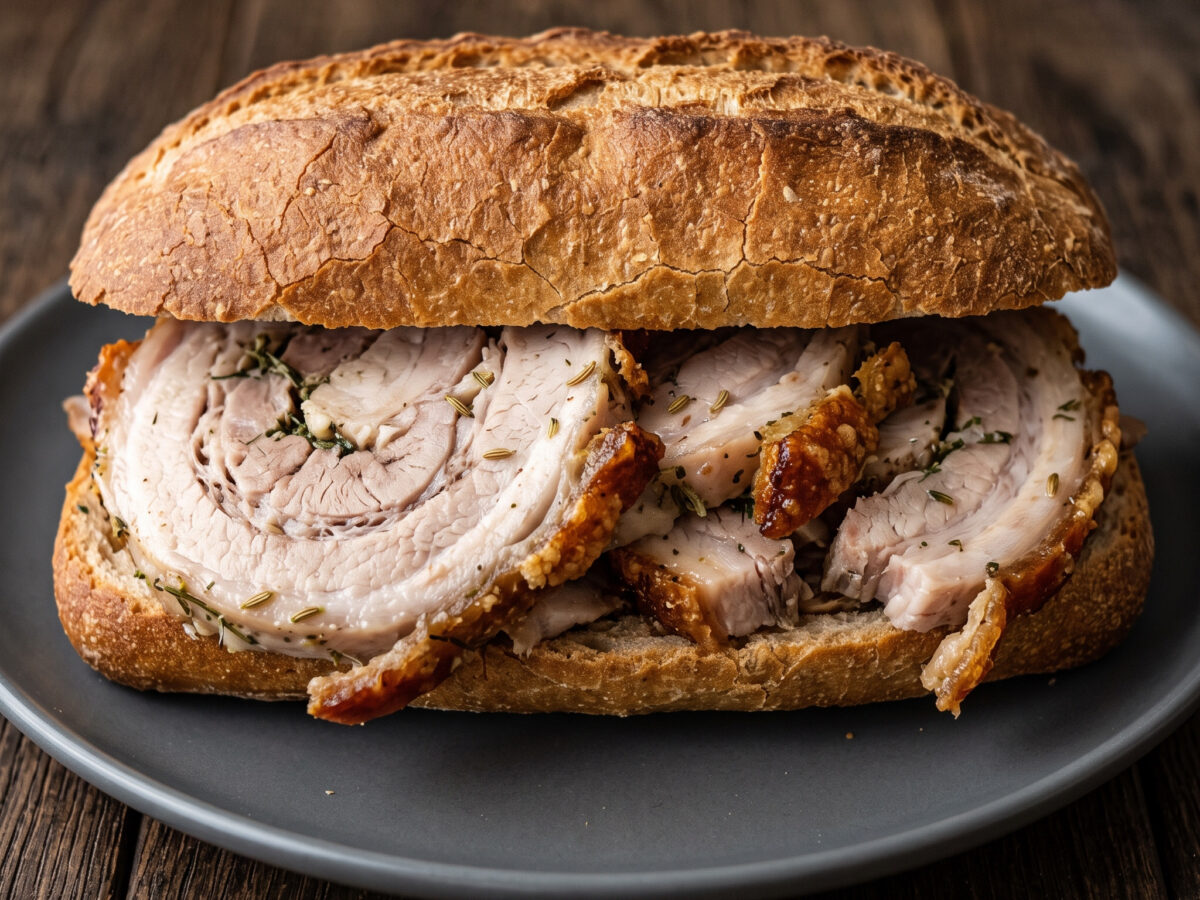 Knuspriges Panino mit Porchetta