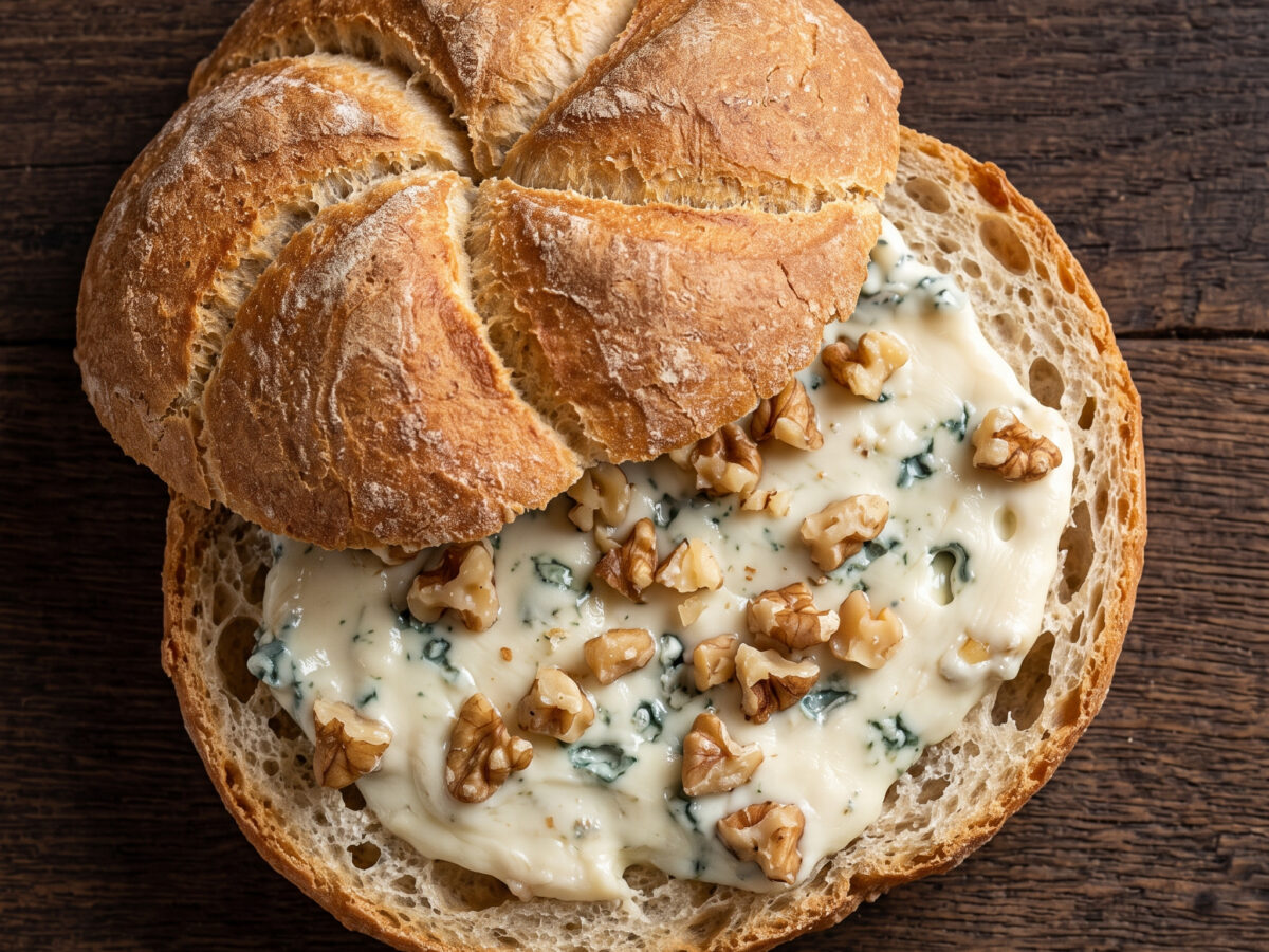 Michetta mit Gorgonzola und Walnüssen