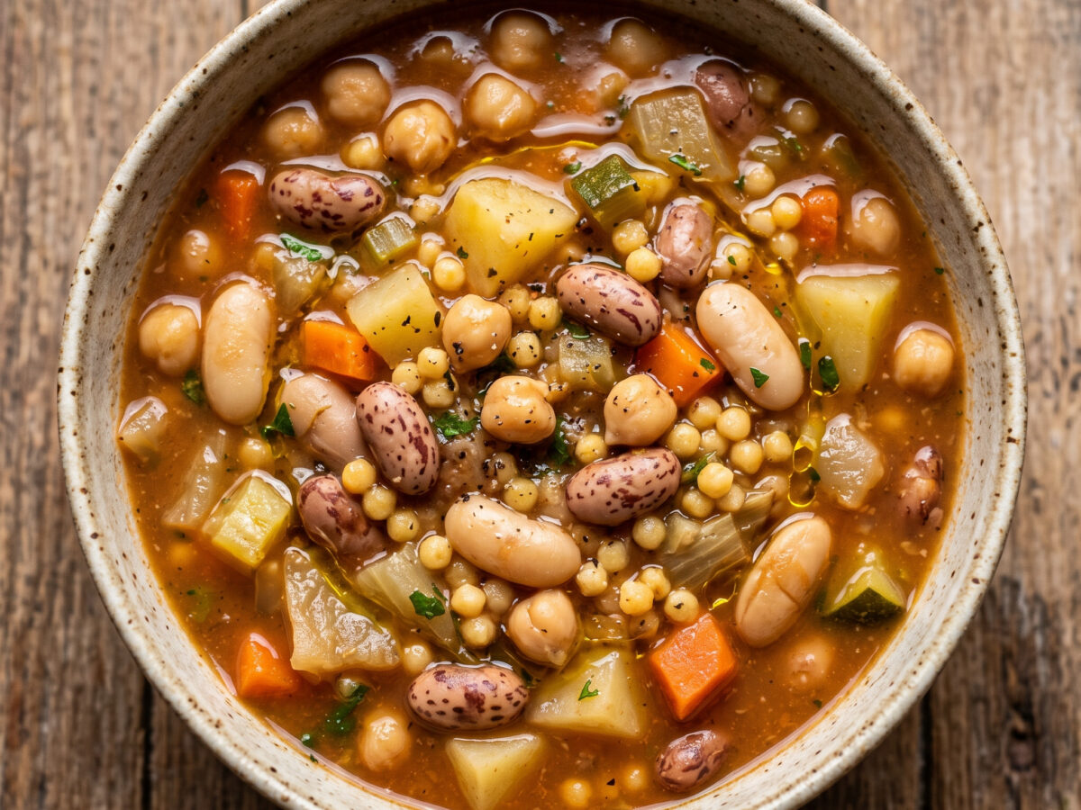 Minestrone dell'Ogliastra: Sämiger Eintopf mit Fregula