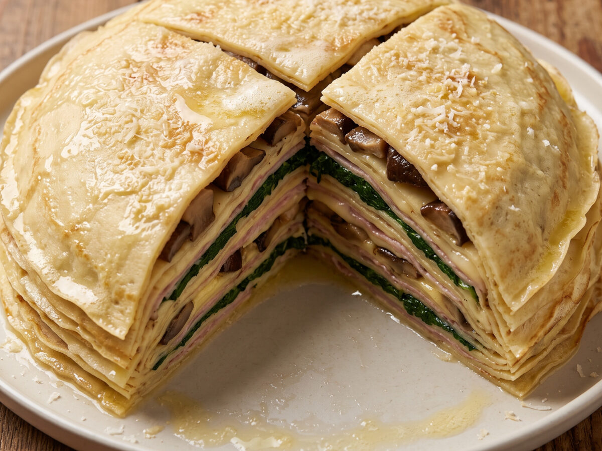 Pancia di monaco – geschichtete Crespelle aus Bergamo