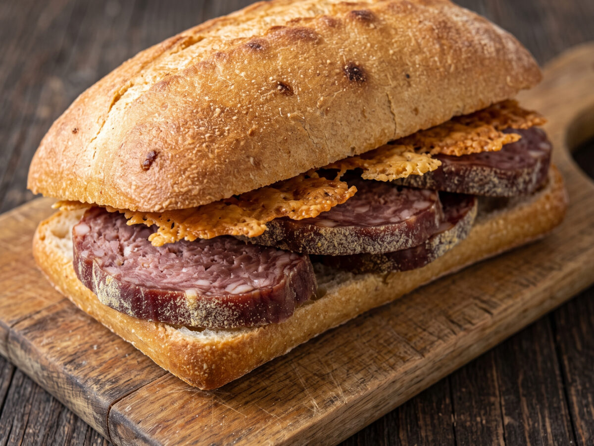 Panino con pitina und knusprigem Montasio