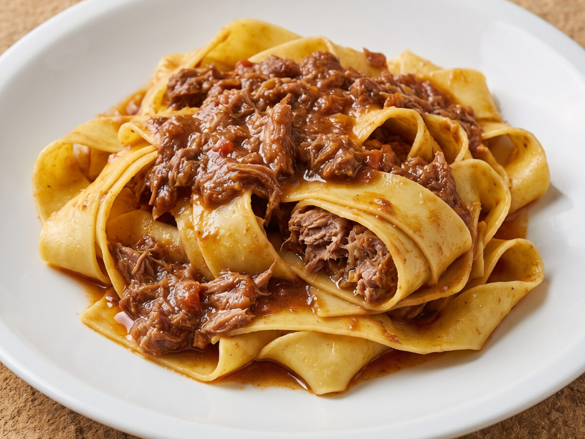 Pappardelle al ragù di cinghiale aus der Toskana