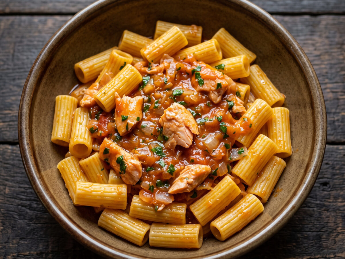 Pasta con la trota – Forelle im Tomatensugo