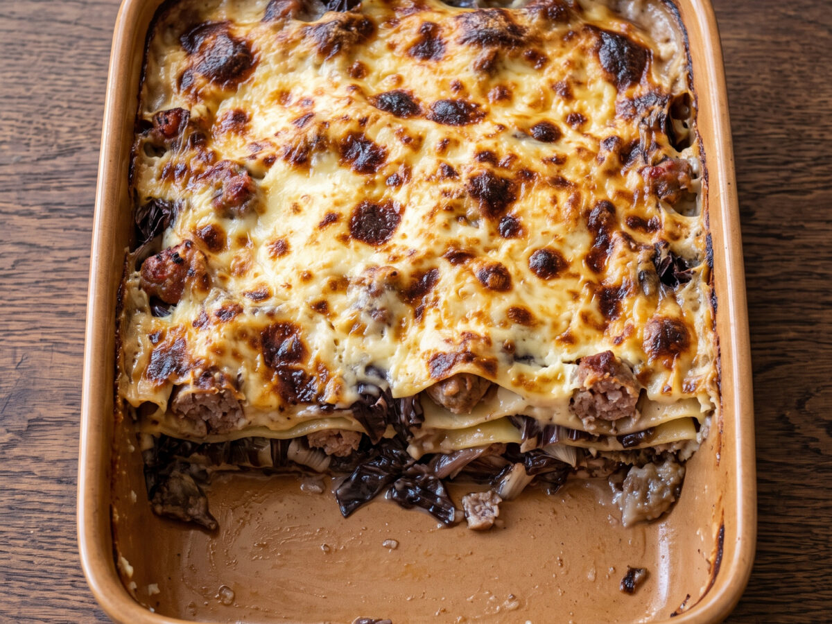 Pasticcio mit Treviso-Radicchio und Salsiccia