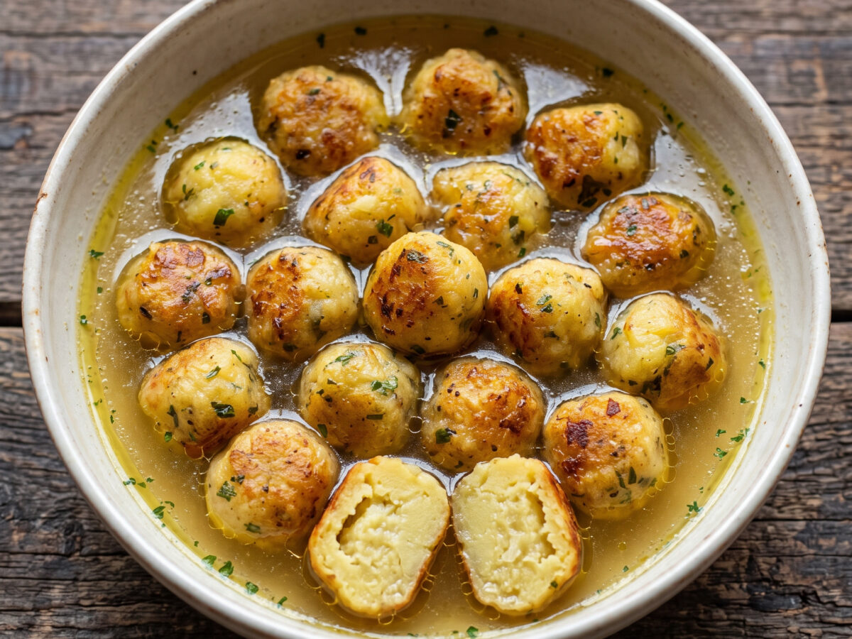 Patatelle Viggianesi: Kartoffelpolpette in Hühnerbrühe