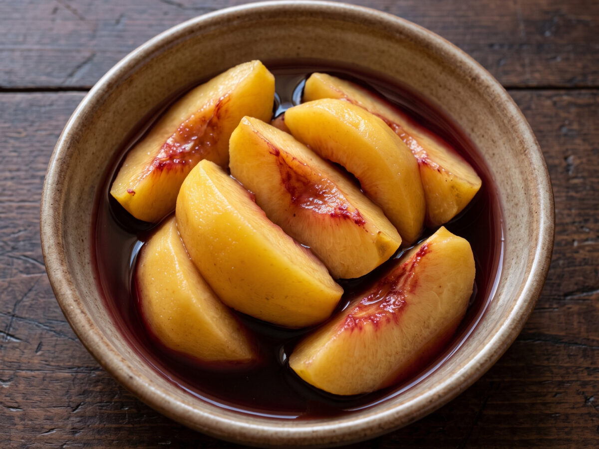Pesche cotogne al vino ippocratico