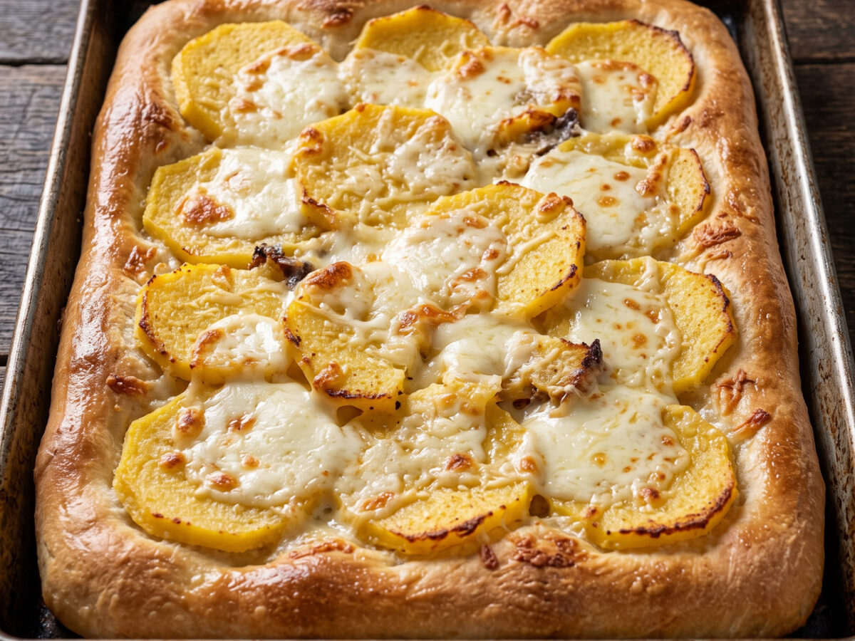 Pizza Lumbard: knusprige Polenta trifft lombardischen Käse