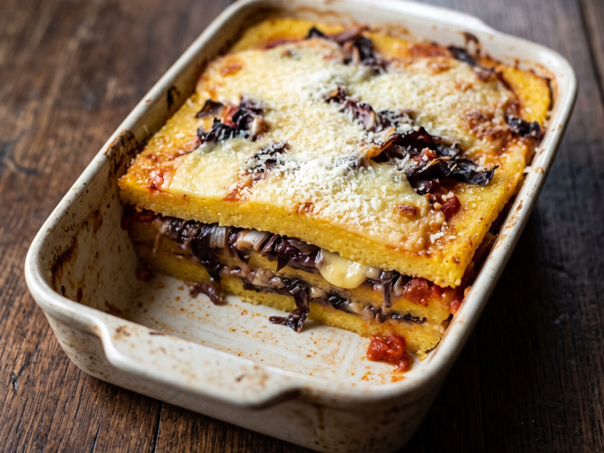 Polenta pasticciata con radicchio rosso