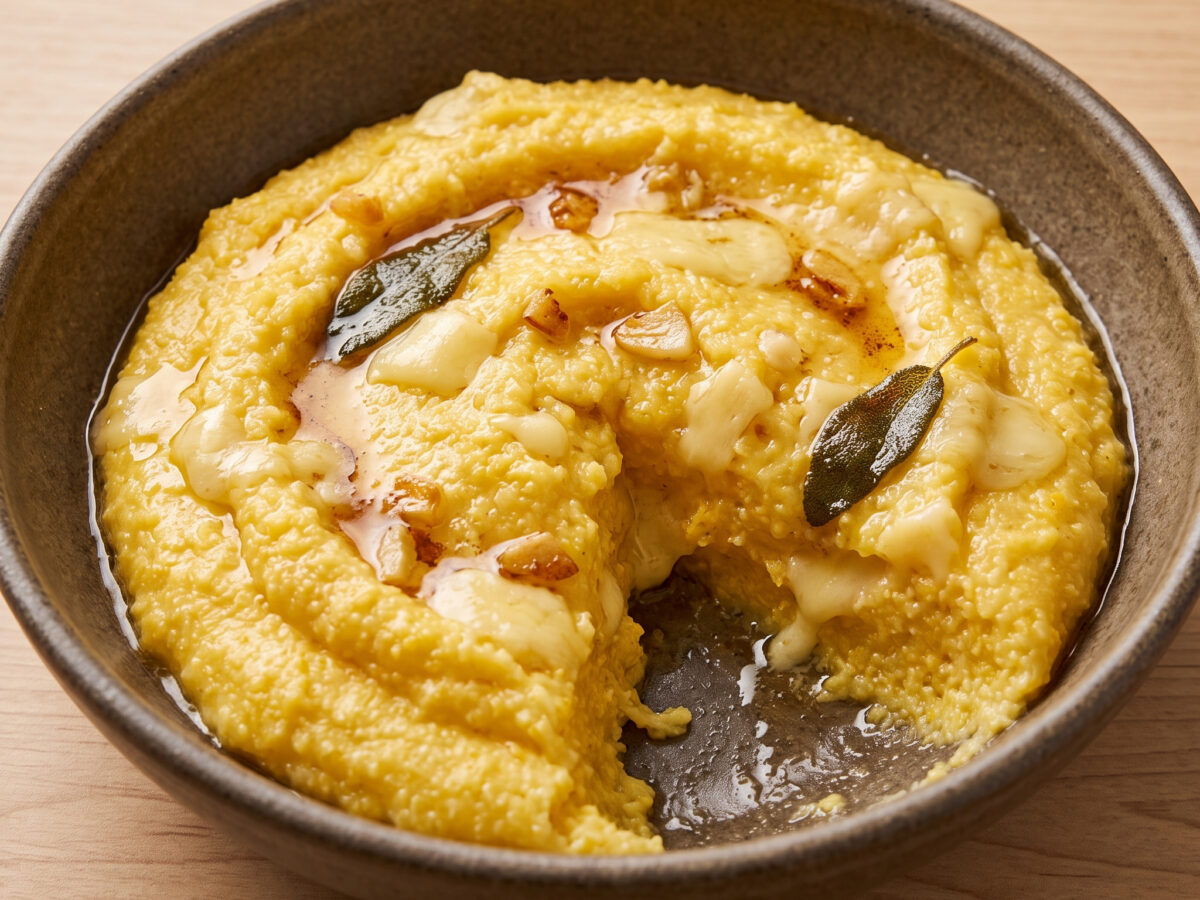 Polenta uncia: Käse-Polenta aus der Lombardei