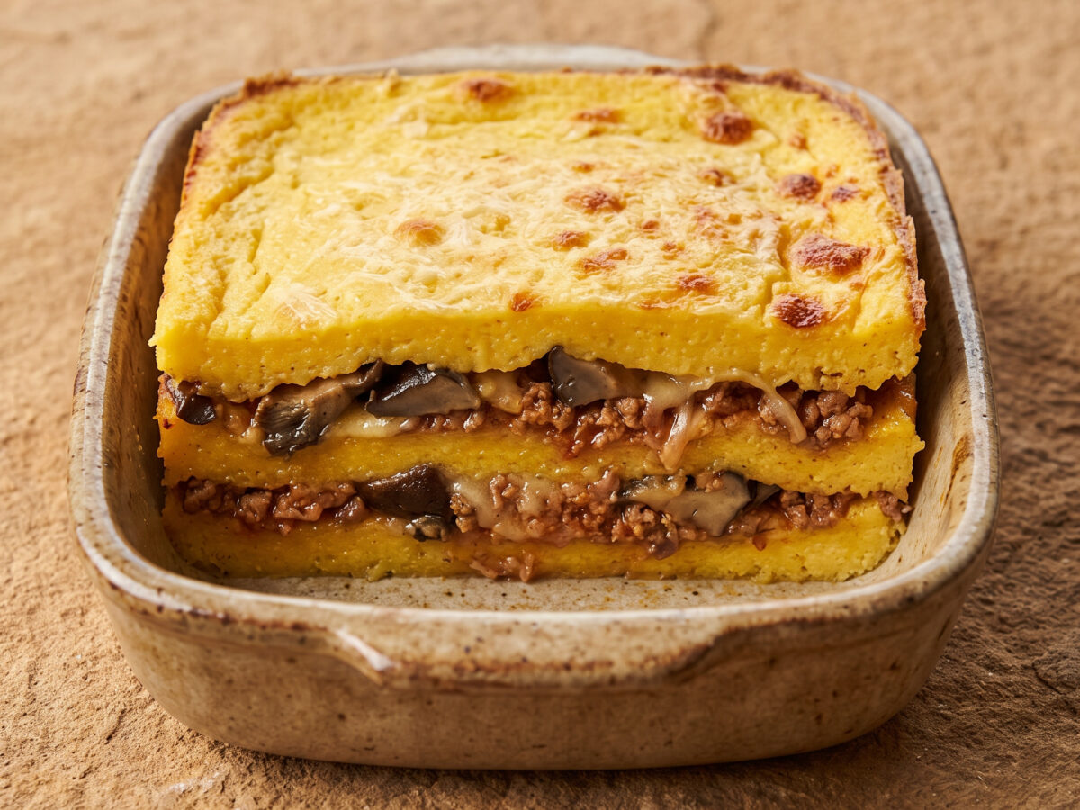 Polente pastizade – geschichtete Ofenpolenta aus Friaul