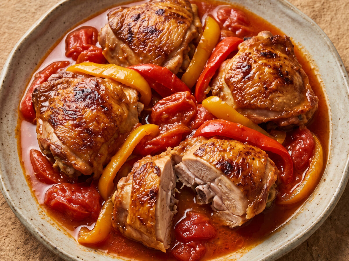 Pollo alla romana con peperoni aus Latium