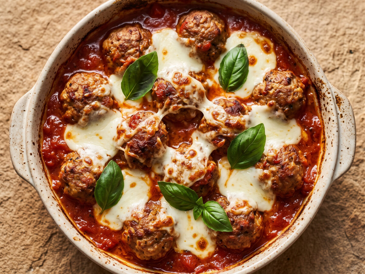 Tomatensugo mit geschmolzener Mozzarella